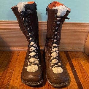 Miz Mooz Leather Faux Fur Lined boots